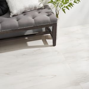Saroshi Dolomite Snow 23.62 in. x 47.24 in. Polished Marble Look Porcelain Floor and Wall Tile (15.5 sq. ft. /Case)
