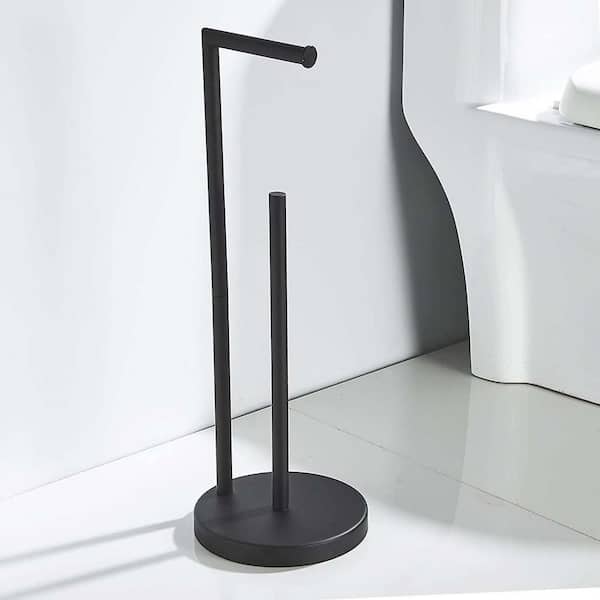 ACEHOOM Bathroom Freestanding Toilet Paper Holder Stand with Reserver in  Matte Black QHT-SZJ - The Home Depot