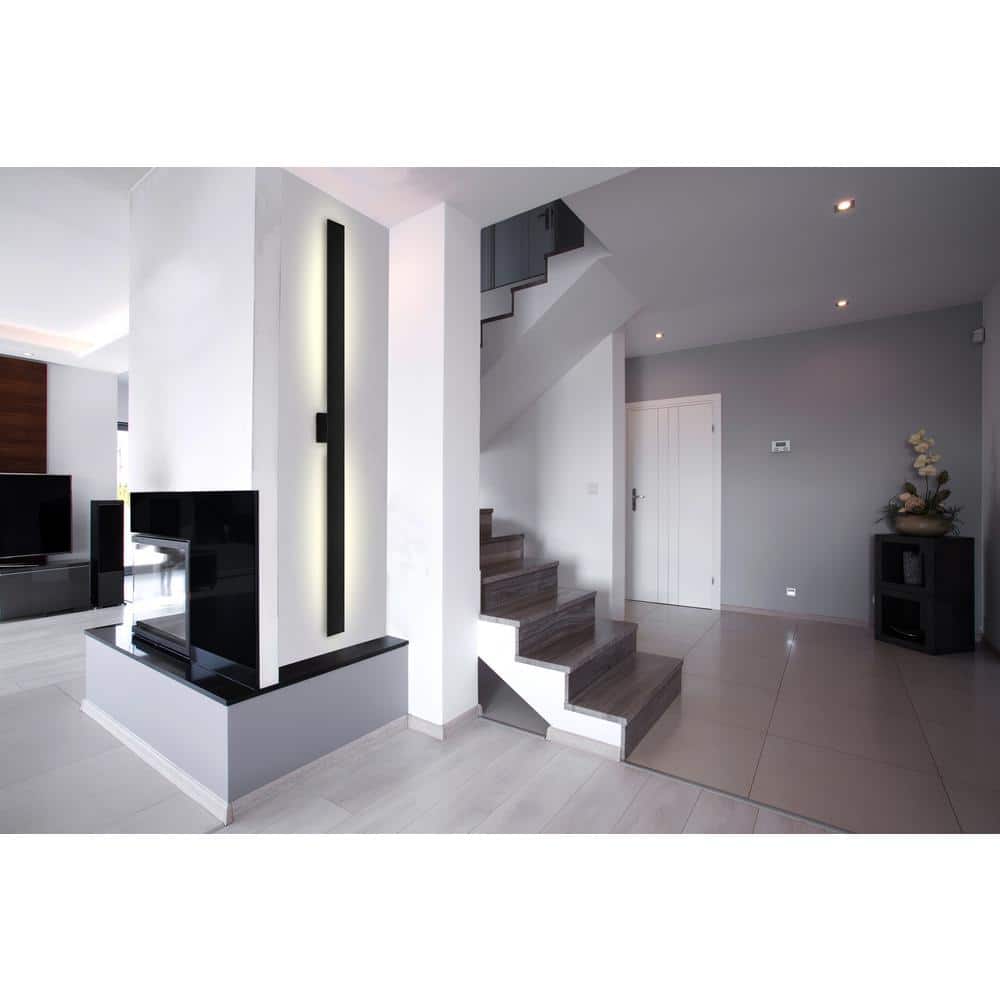 Vesta Sleek Black 72" Dimmable LED Outdoor Wall Sconce