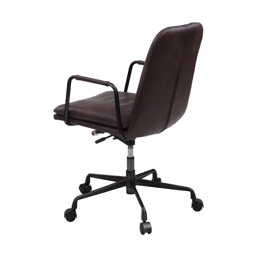 High-Back Mars Leather Executive Swivel Office Chair with Metal Accents