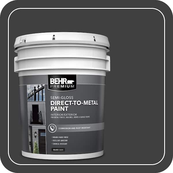 5 Gal. Black Semi-Gloss Direct-to-Metal Interior/Exterior Paint