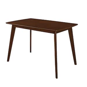 Kersey Chestnut Wood Rectangle 4 Legs Dining Table with Angled Legs Seats 4