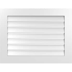 34 in. x 26 in. Vertical Surface Mount PVC Gable Vent: Functional with Standard Frame
