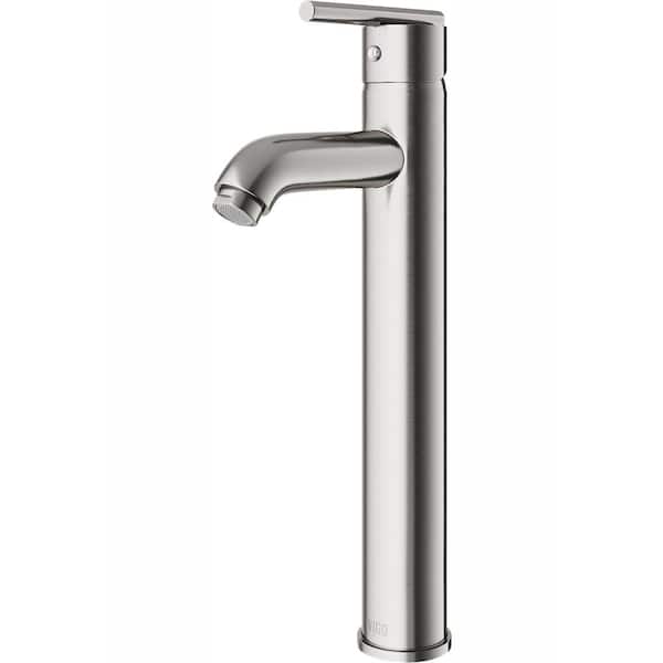 VIGO Seville Single Handle Single-Hole Bathroom Vessel Faucet in Brushed Nickel