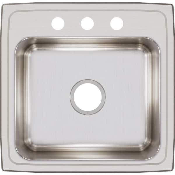 Elkay Lustertone 20 in. Drop-in Single Bowl 18-Gauge Stainless Steel Kitchen Sink Only
