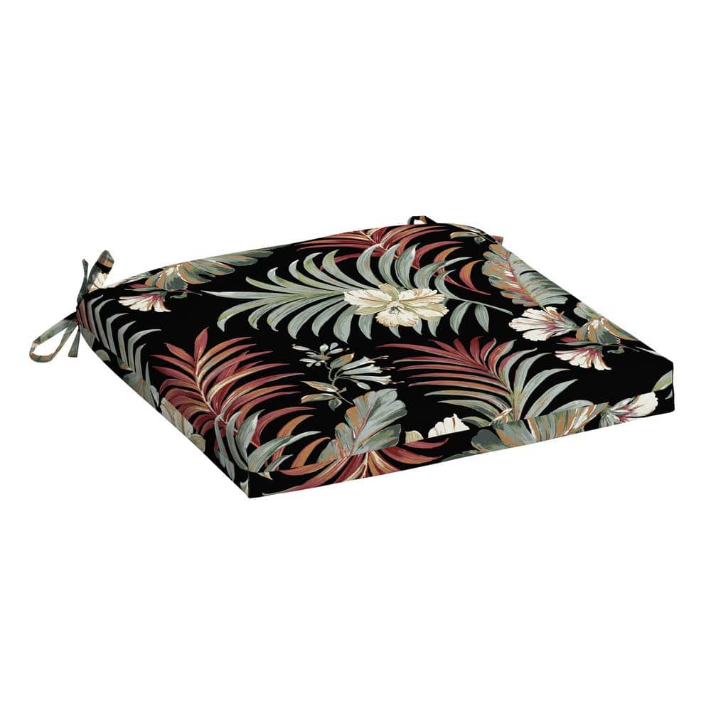 19 in x 18 in Simone Black Tropical Rectangle Outdoor Seat Pad price history on PriceWatchPro