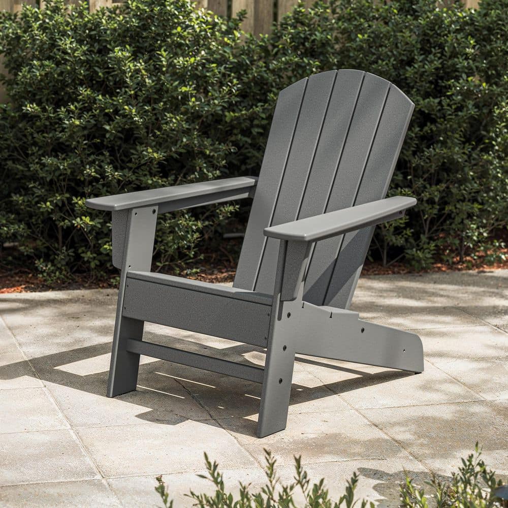 POLYWOOD Seabrook Adirondack Chair in Slate Grey OSA20-GY