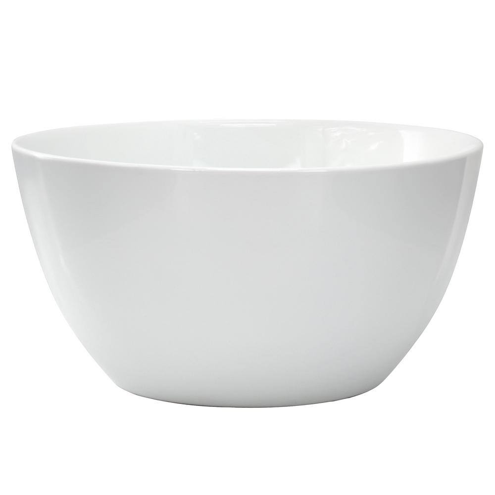 OUR TABLE Simply White 10.6 in. 160 fl. oz. White Round Porcelain Deep