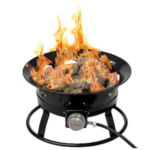 19 in. 58,000 BTU Portable Propane Outdoor Gas Fire Pit with Cover and Carry Kit