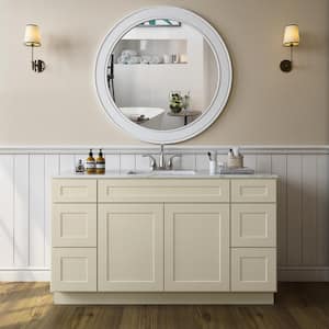 60 in.W X 21 in.D X 34.5 in.H Bath Vanity Cabinet without Top in Shaker Antique White