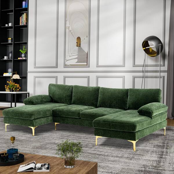 Chenille Sectional Sofa Chaise