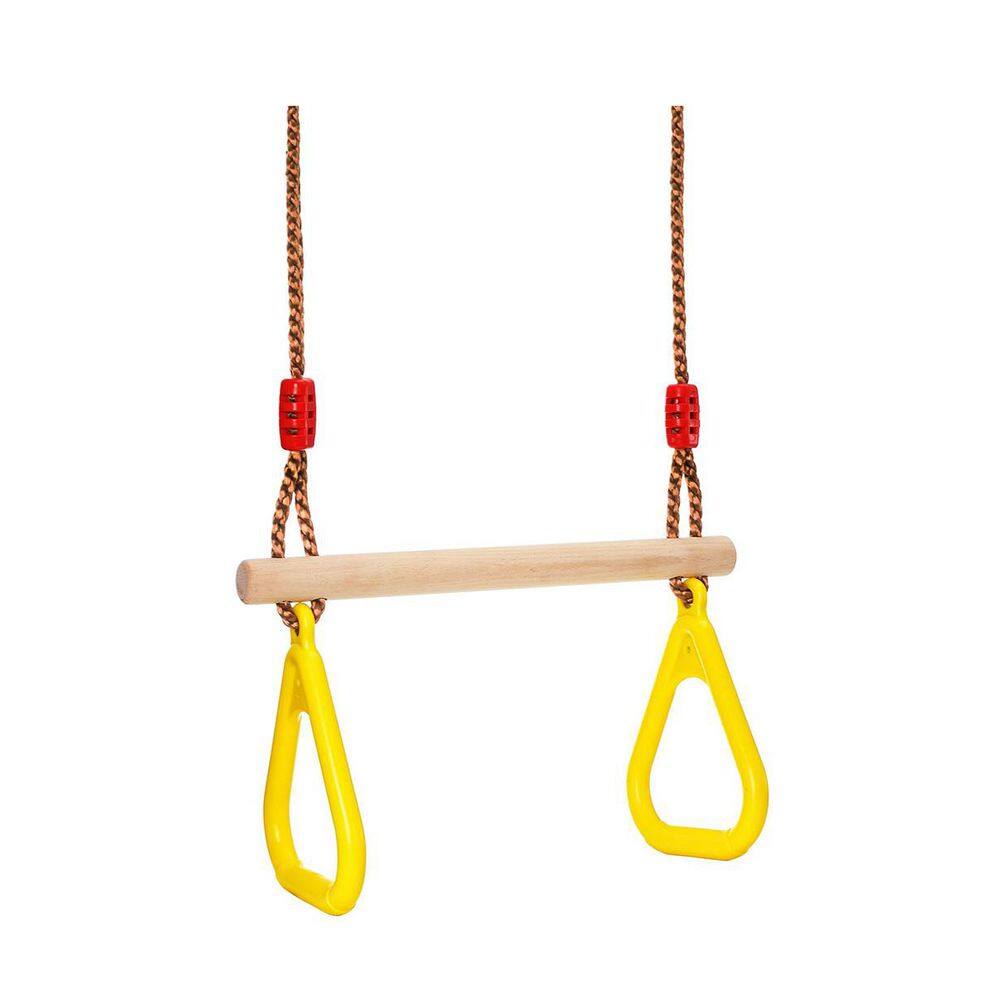 Wooden Trapeze Swing Set with Adjustable Height for Kids, Indoor/Outdoor Playground Gym Hanging Accessories with Rings price history on PriceWatchPro