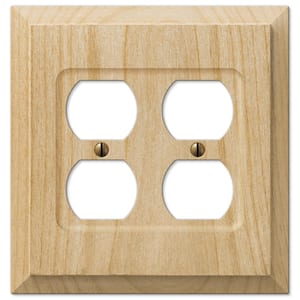 Cabin 2-Gang Unfinished Duplex Outlet Wood Wall Plate