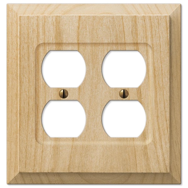 AMERELLE Cabin 2-Gang Unfinished Duplex Outlet Wood Wall Plate