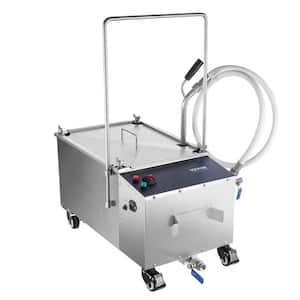 Mobile Fryer Filter 38- L (33 Qt.) Oil Tank Capacity Oil Filtration System with 10 L min Oil Filtration Speed, Silver