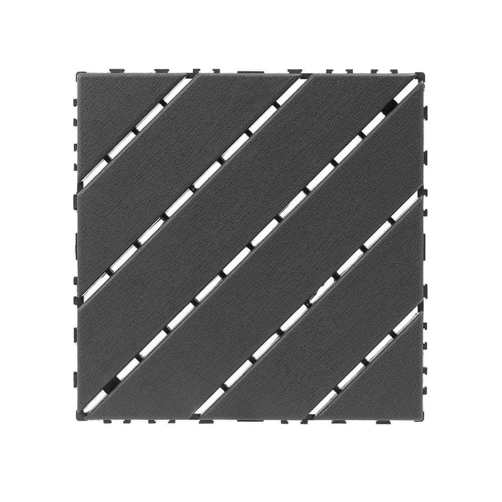 1 ft. x 1 ft. Upgraded Outdoor Patio Plastic Interlocking Deck Tiles, Garage Floor Tiles in Dark Gray 3 (44-Per Case) price history on PriceWatchPro