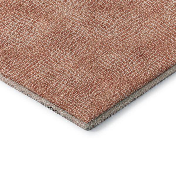 Mayfield Premium Machine Washable Abstract AMF1057 Copper 8 ft. x 8 ft. Round Rug