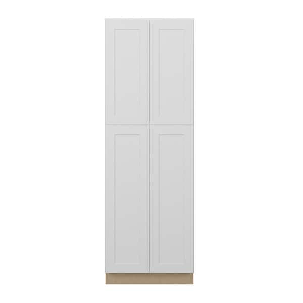 Unbranded Norfolk Shaker 30 in. W x 90 in. H x 24 in. D in Painted White Plywood Assembled Pantry Cabinet