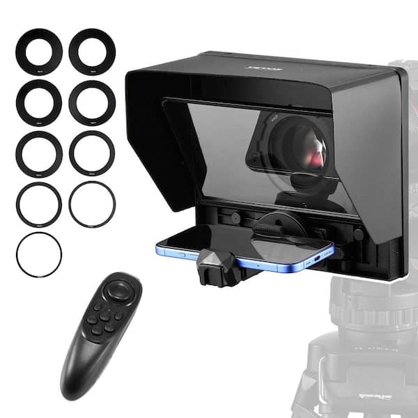 SKYSHALO Teleprompter, 10 in. Aluminum Alloy, Desktop Prompter with Adjustable Spectroscope, Remote Control, for YouTube, Twitch