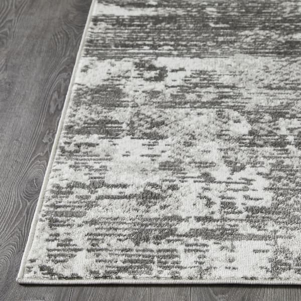 Rhane Afrey Gray 9 ft. 10 in. x 12 ft. 10 in. Abstract Polypropylene Area Rug