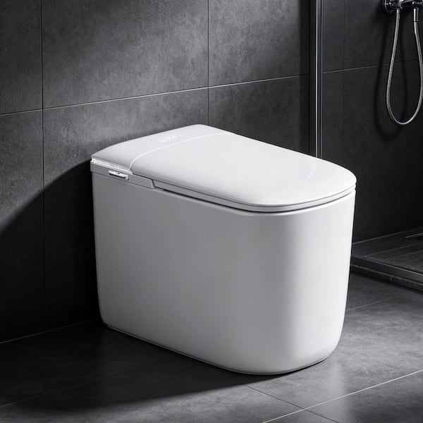 Luxury compact smart bidet toilet foam shield, auto flush Seat,foot sensor,UV-C,siphon dual flush for small bathrooms
