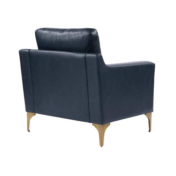 Serta Francis Blue Faux Leather Armchair 131A013NVY - The Home Depot