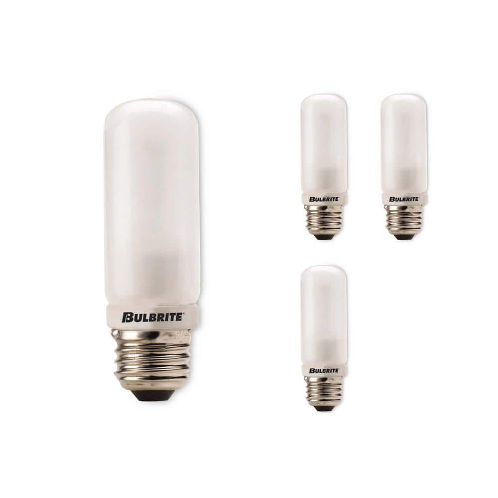 Bulbrite 25-Watt Soft White Light T10 (E26) Medium Screw Base Dimmable Frost Mini Halogen Light Bulb(4-Pack)
