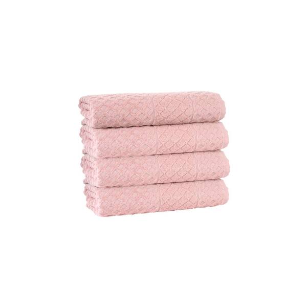 Unbranded Glossy 4 pcs Peach Turkish Cotton Hand Towels