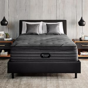 Black L-Class King Medium Pillow Top 14.25 in. Mattress Set with 6 in. Foundation