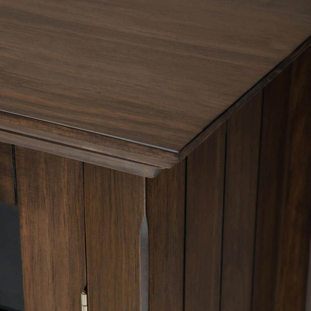 Rustic Natural Aged Brown Freestanding Office Storage Cabinet with Adjustable Shelving