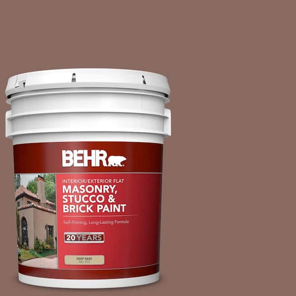 BEHR 5 gal. #N150-5 French Truffle Flat Interior/Exterior Masonry, Stucco and Brick Paint