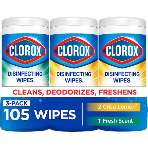 35-Count Crisp Lemon and Fresh Scent Bleach Free Disinfecting Cleaning Wipes (3-Pack)