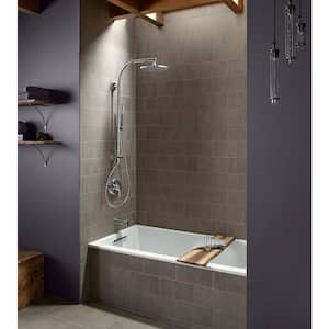HydroRail Bath/Shower Column for Arched Shower Arm in Polished Chrome