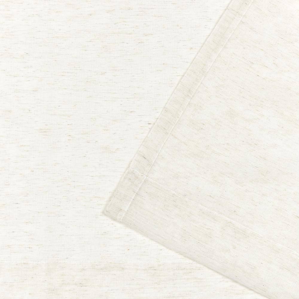 White Sheer Linen-Blend Tab Top Window Panels