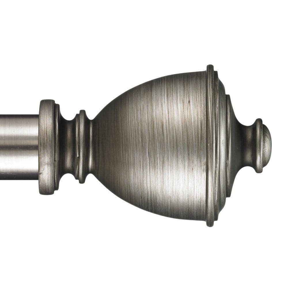 Muskoka 4 ft. Non-Telescoping Single Curtain Rod in Antique Silver