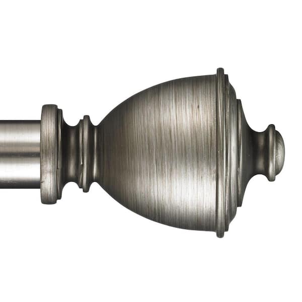 Art Decor Muskoka 96 in. Single Curtain Rod in Antique Silver with Finial