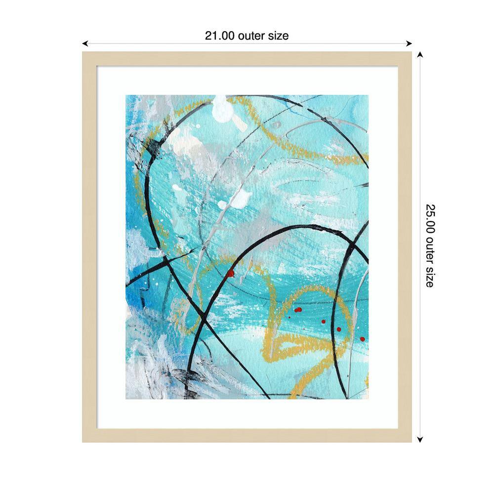 Sunlit Spectrum II Abstract Giclee Print with Natural Wood Frame