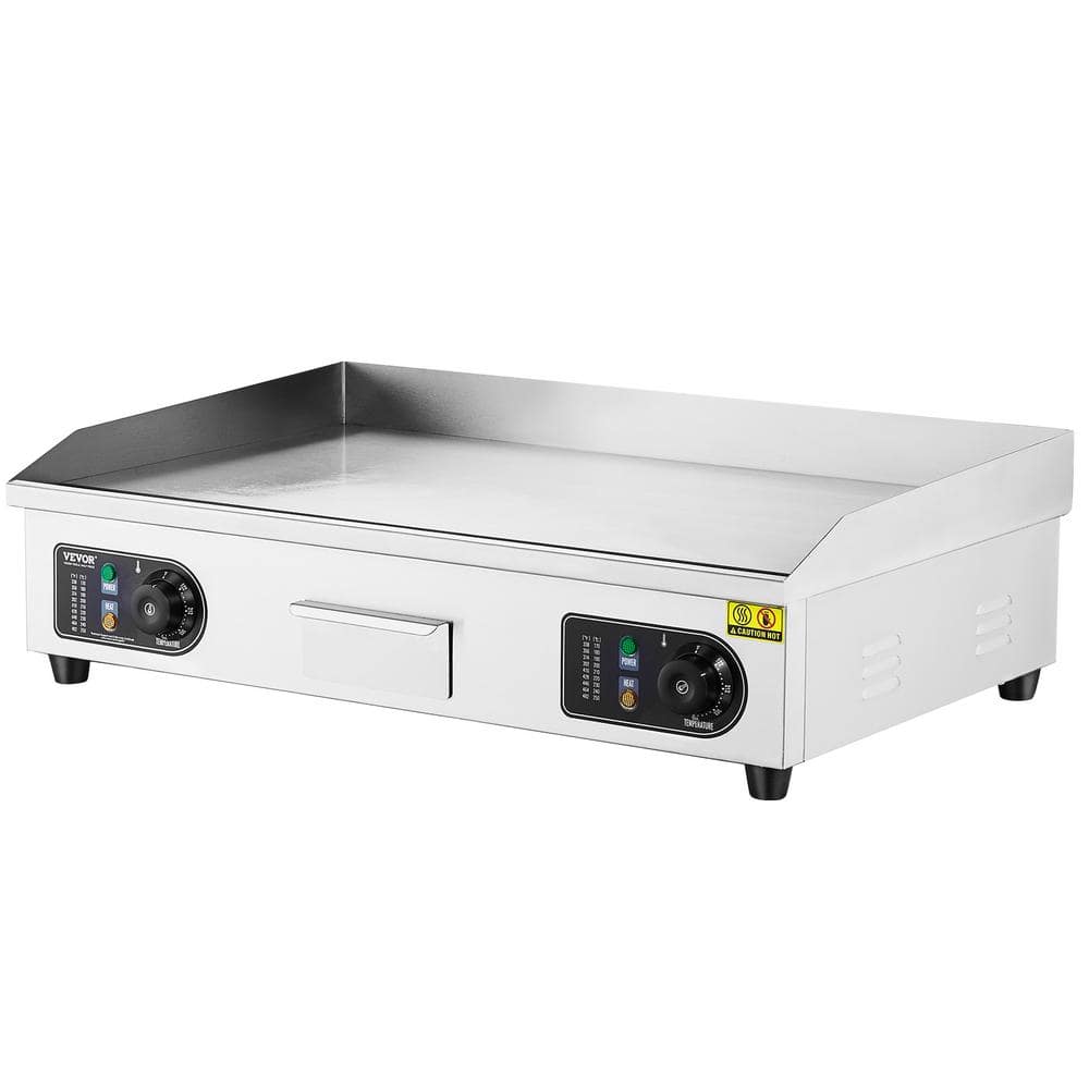 Commercial Electric Griddle, 4,400W Countertop Flat Top Grill 28.74 x 15.75 x 0. 39 in .528.87 sq. in. Silver(No Plug)