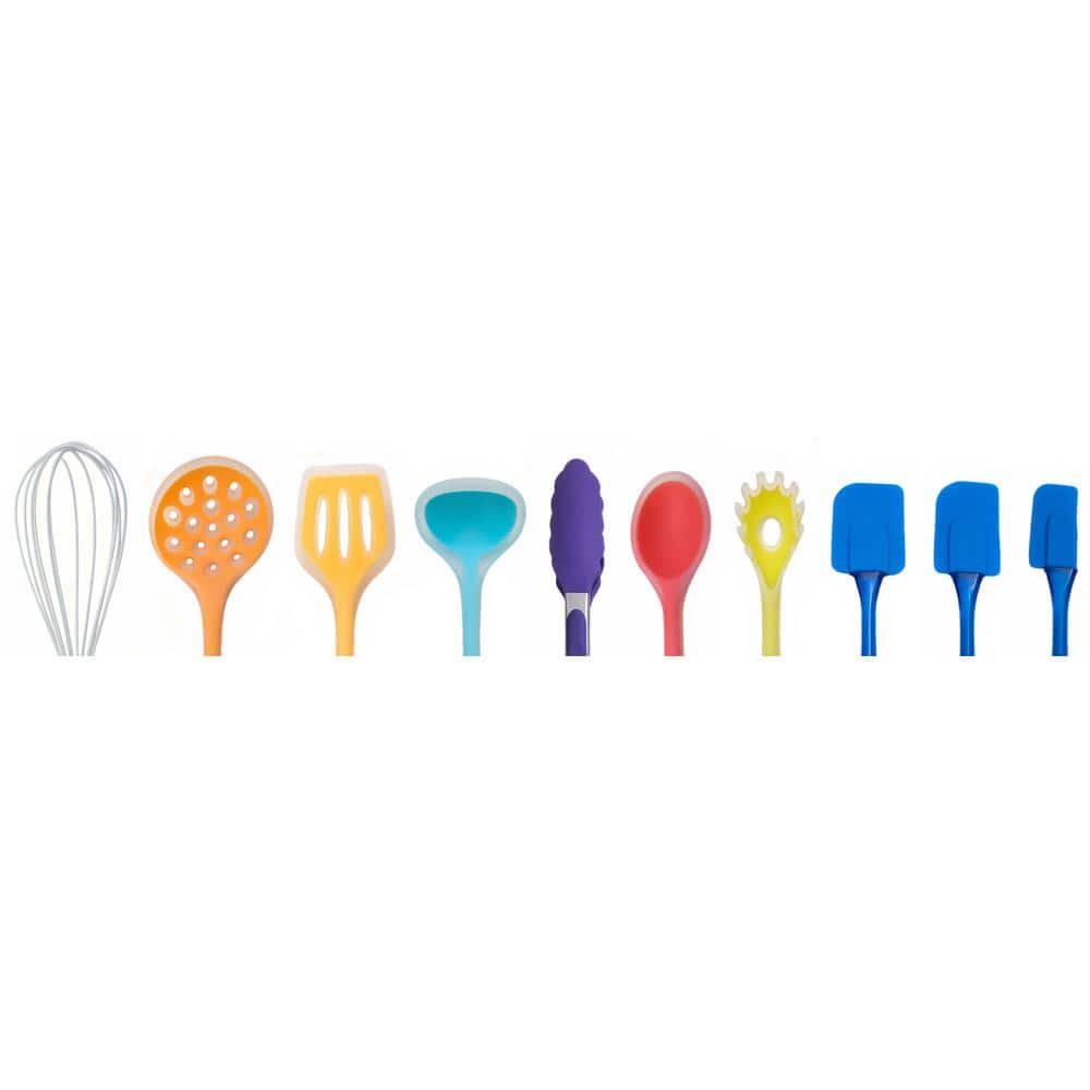 Ozeri 11-Piece Multicolor Silicone Kitchen Utensil Set with Holder