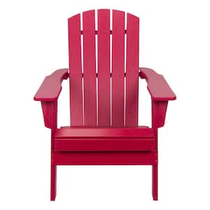 37"H Chili Pepper High-Density Polyethylene Plastic Indoor/Outdoor Seaside Mid-Century Modern Folding Adirondack Chair