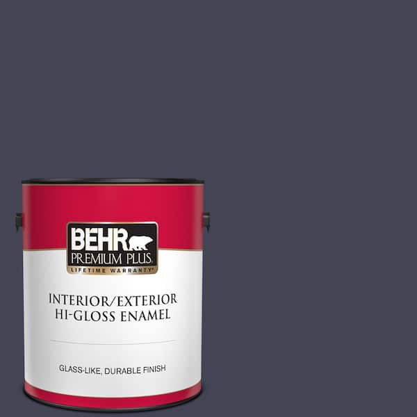 BEHR PREMIUM PLUS 1 gal. #PPU15-19 Black Sapphire Hi-Gloss Enamel Interior/Exterior Paint