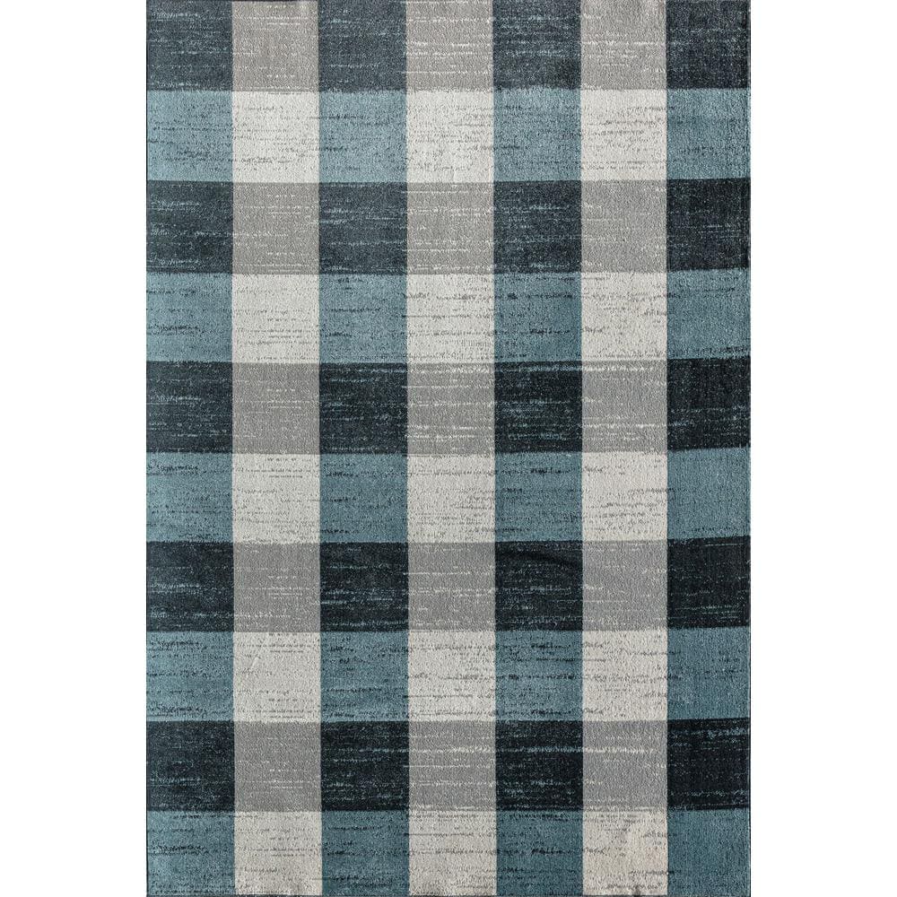 Bedford Check Red Plaid 24" Synthetic Stain-Resistant Area Rug