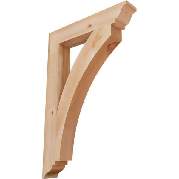 Ekena Millwork 3.5 in. x 36 in. x 24 in. Western Red Cedar Thorton Traditional Smooth Bracket