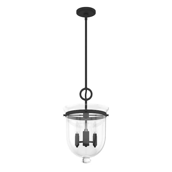 Belltown 3 Light Natural Iron Island Pendant Light with Clear Glass Shade Dining Room Light