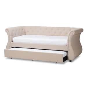 Cherine Beige Twin Daybed with Trundle