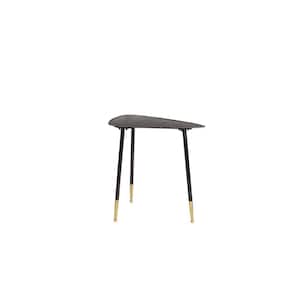 12 in. Black Large Triangle Metal End Accent Table