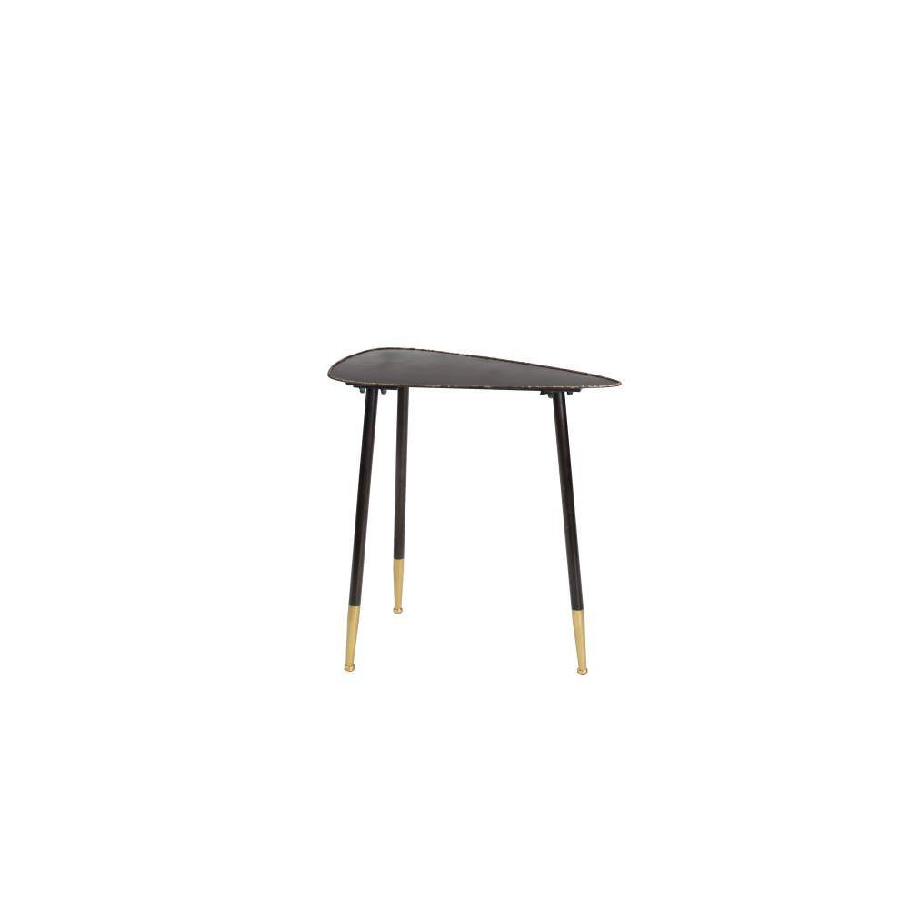 Black Solid Triangle 24" Metal Accent Table