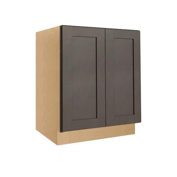 Jamestown Recessed 33 in. W x 34.5 in. H x 24 in. D in Espresso Plywood Assembled Full Height Door Base Cabinet