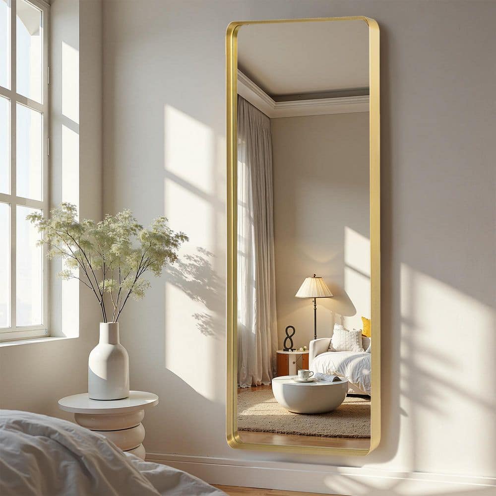 Lumioca Gold 27 in. W x 70 in. H Rounded Rectangle Aluminum Alloy