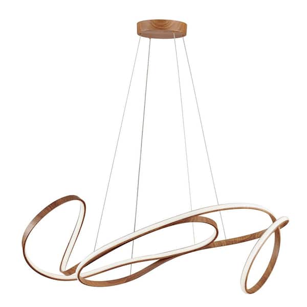 Finesse Decor 60-Watt Integrated LED Wood Chandelier, Dimmable